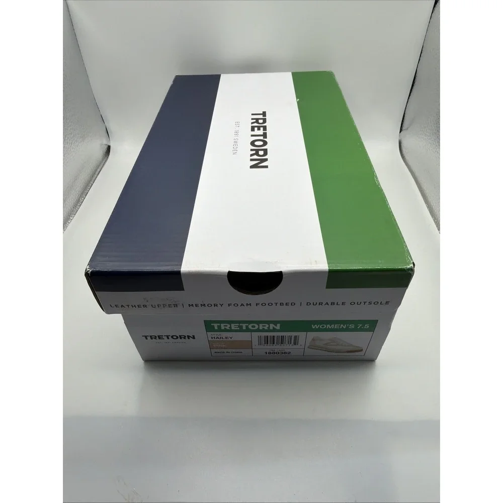 NIB Tretorn‎ Womens Size 7.5 Hailey Leather Upper Sneaker Memory Foam Footbed.